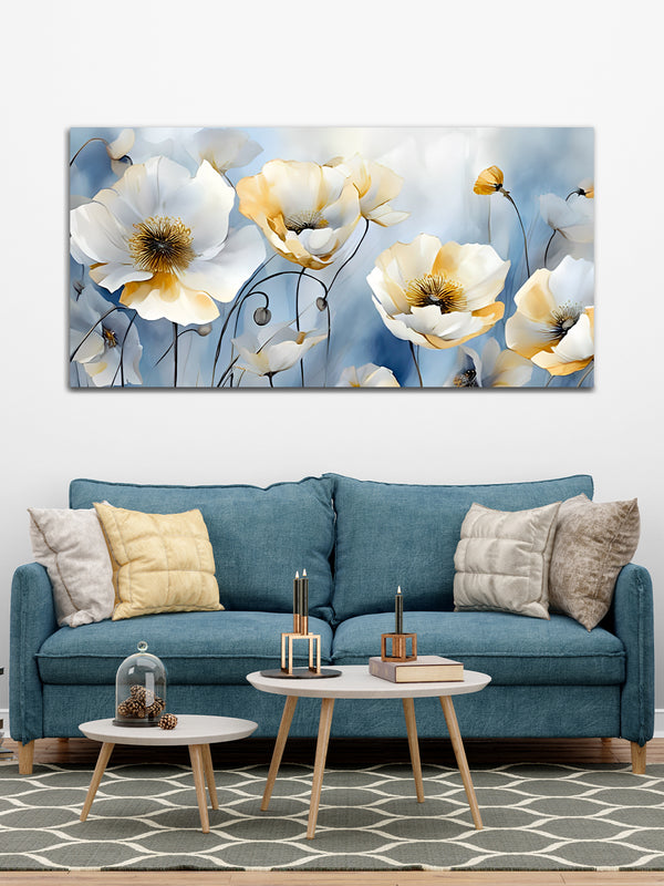 White Flower Canvas Wall Painting & Arts