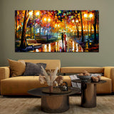 Beautiful Colorful Street Road with Tree Canvas Wall Painting