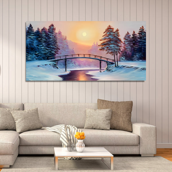 Snow Trees in Winter Canvas Wall Painting