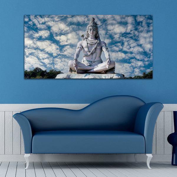 Lord Shiv Meditating Mountain  Canvas Wall Painting
