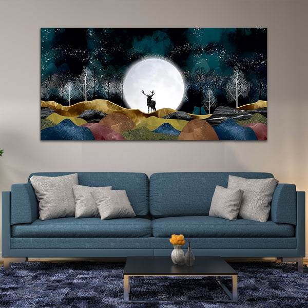 Beautiful Tree with Blue Sky Canvas Wall Painting