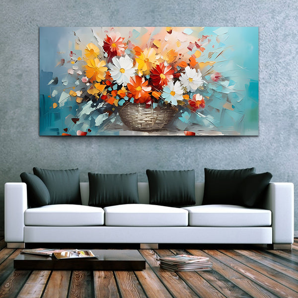 Flower Orange-Yellow Canvas Wall Painting