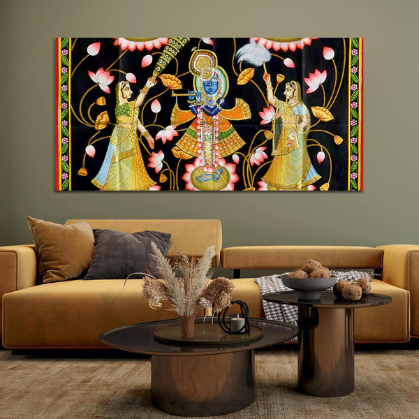 Beautiful Lord Krishna Modern Pachwai Wall Painting