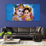 Radha Krishna Blue Canvas Wall Painting