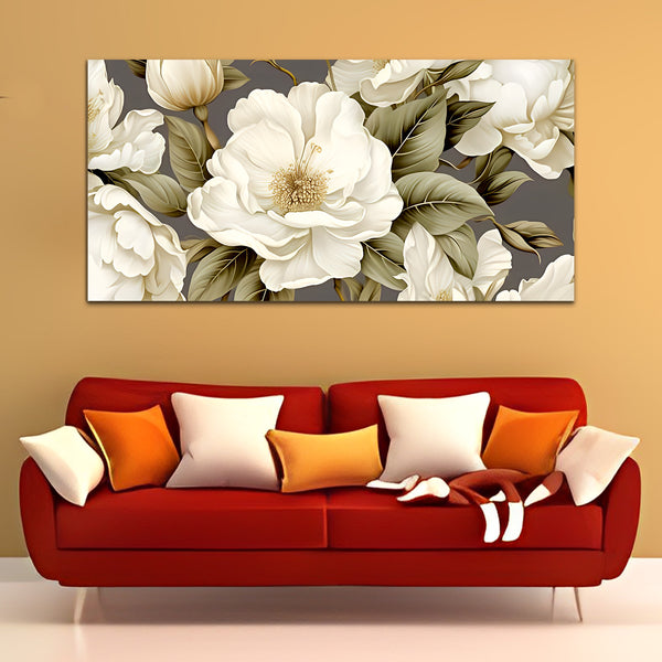 Beautiful White Flower Canvas Wall Painting