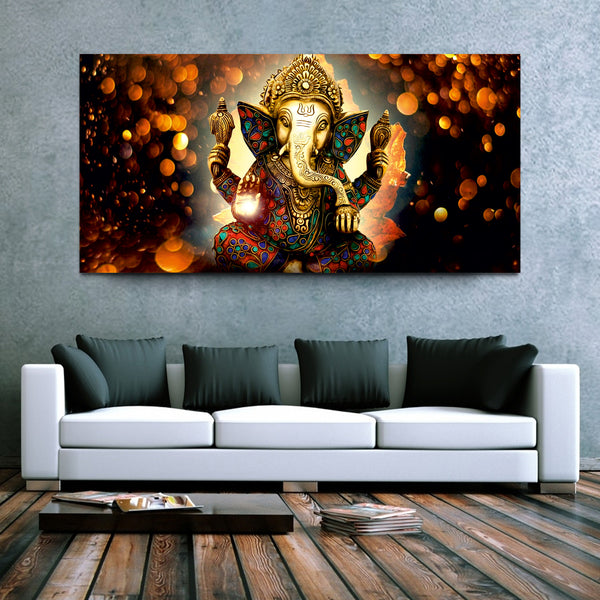 Lord Ganpati Premium Canvas Wall Painting & Arts