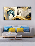 Two Abstract White Horse Canvas Wall Painting & Arts