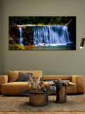 Watrerfall with Mountain Canvas Wall Painting & Arts