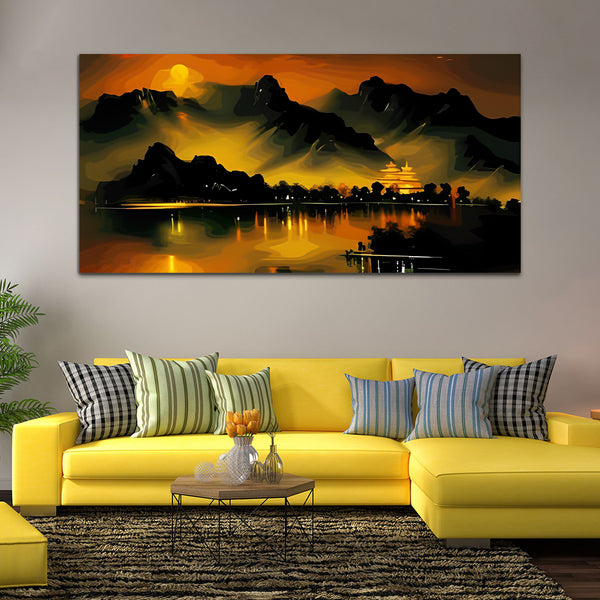 Black & Orange Beautiful Nature Canvas Art Wall Painting