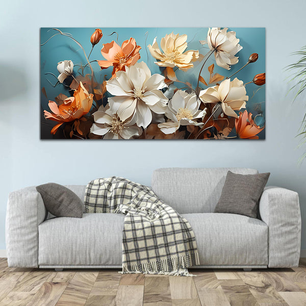 Flowers Multicolor Canvas Wall Painting