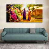 Hand Painted Scenery Painting of Rajasthani Village Wall Painting