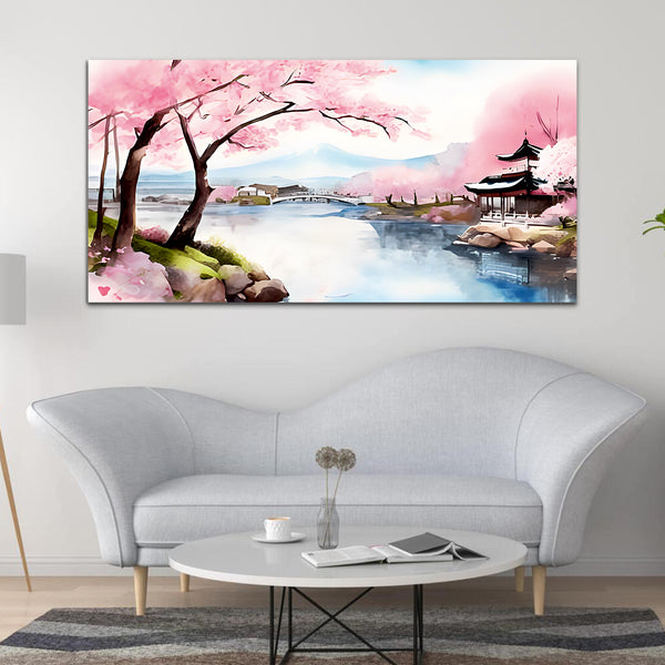 Pink with Blue sky Canvas Wall Painting