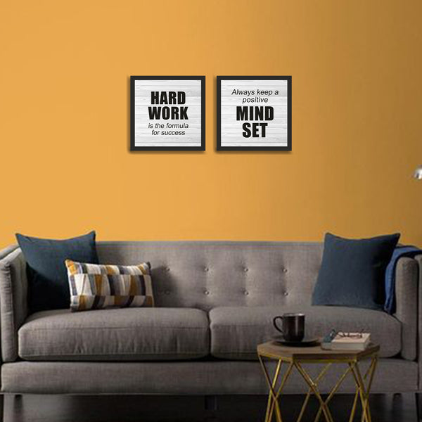 Hard Work is the Formula of Success Set of 2 Wall Frames