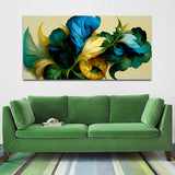 Blue and Yellow Flower Canvas Wall Painting