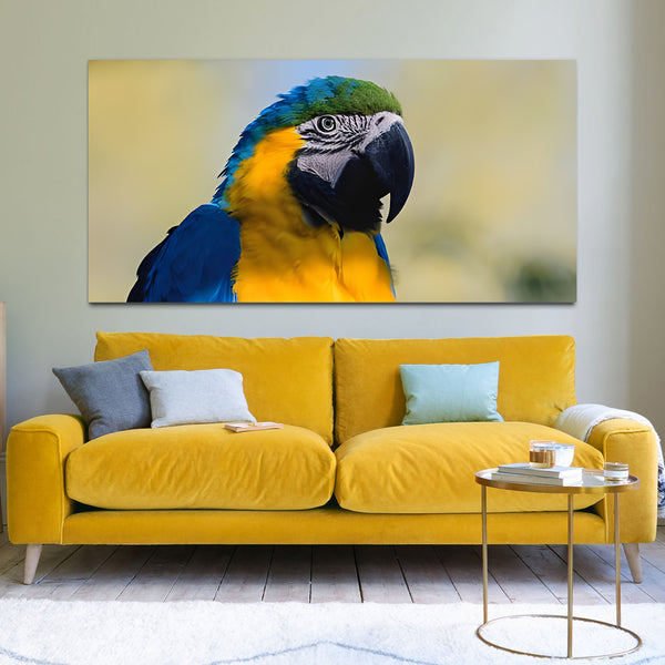 Beautiful Two Blue Peacock Canvas Wall Painting