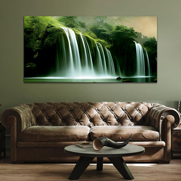 Beautiful Waterfall with Tree Canvas Wall Painting