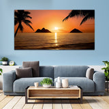 Beautiful Sunrise with River & Tree Canvas Wall Painting & Arts