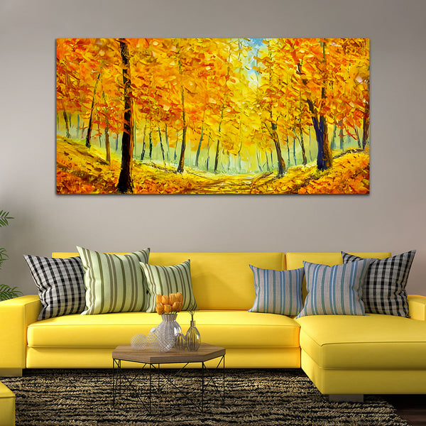 Beautiful Yellow Tree Wall Painting & Art