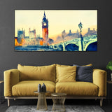 Beautiful City Green-White Canvas Wall Painting