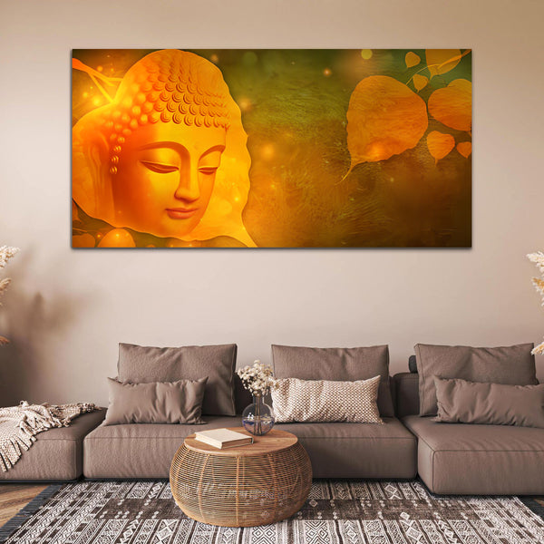 Yellow Lord Buddha Canvas Wall Paintings & Art