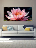 White and Pink Lotus Canvas Wall Painting