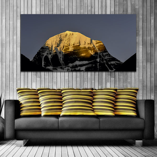 Beautiful Mountain with Snow and Sunlight Canvas Wall Painting