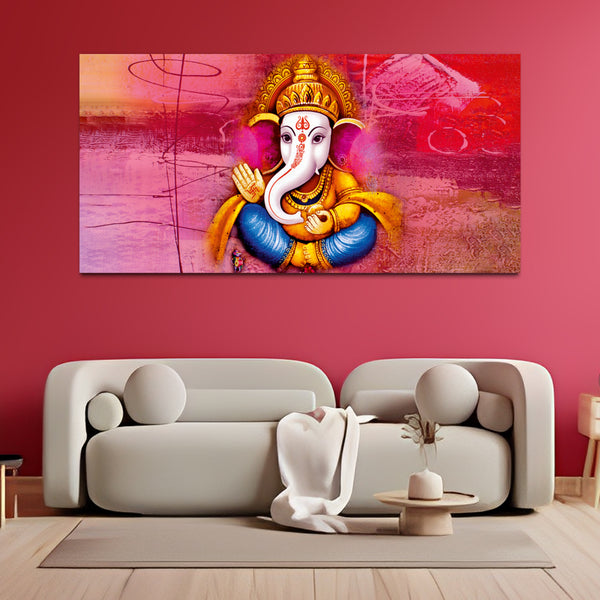 Traditional Lord Ganesh Canvas Wall Painting
