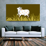 Beautiful White Cow Pichwai Art Canvas Wall Painting