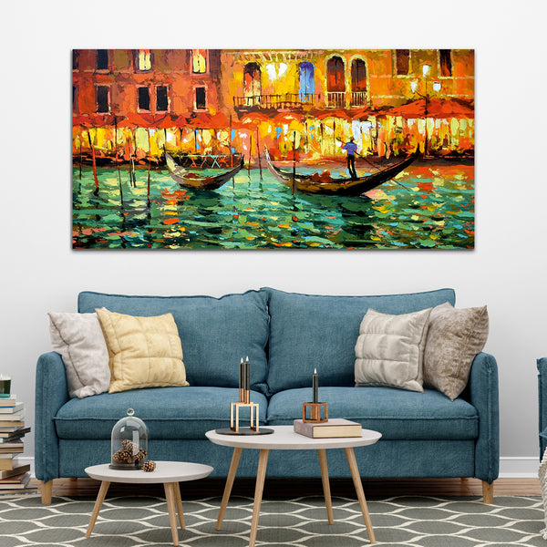 Boat Abstract Canvas Wall Painting