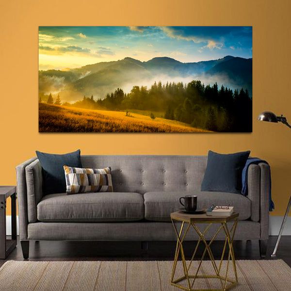 Beautiful Green Mountain and Forest Canvas Wall painting