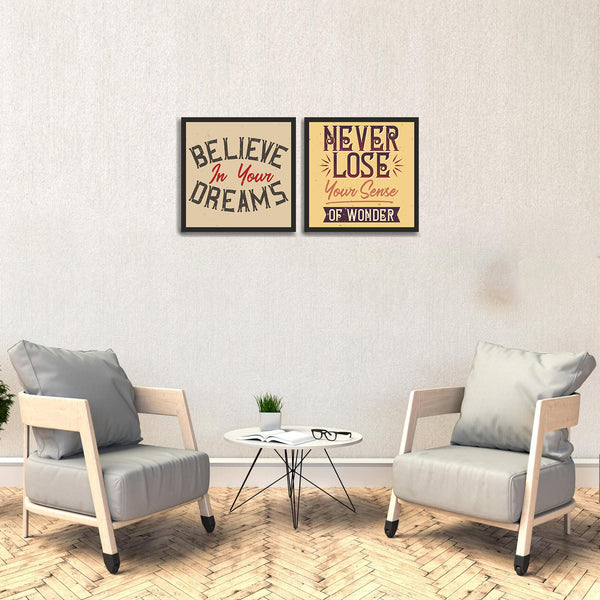 Believe in Your Dreams Wooden Set of 2 Wall Hanging
