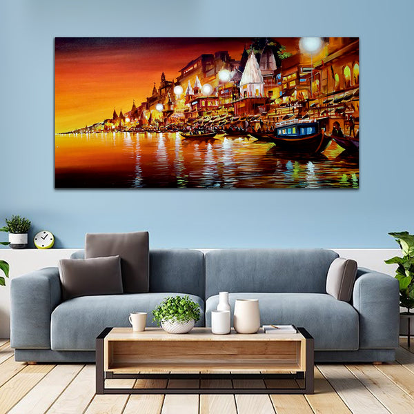 Abstract Night City Canvas Wall Painting
