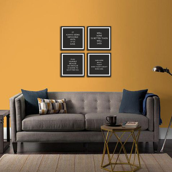 Beautiful Thoughts with Premium Set of 4  Wall Frames