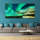 Beautiful Blue Sky  And Water  with Mountain Canvas Wall Painting