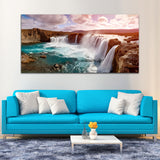 White & Brown Beautiful Waterfall Canvas Art  Wall Painting