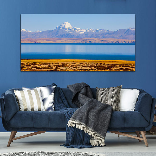 Beautiful Mountain with Blue River Canvas Wall Painting