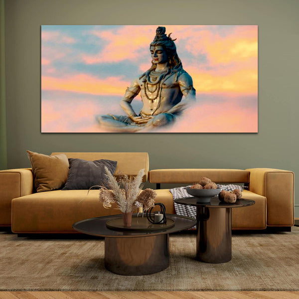 Lord Shiv Meditating Canvas Wall Painting