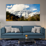 White Mountain With Green Forest Wall Painting & Art