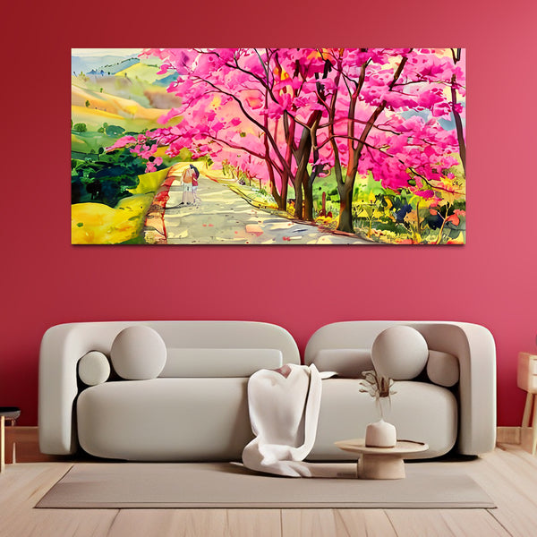 Modern Pink Tree Canvas Wall Painting & Arts