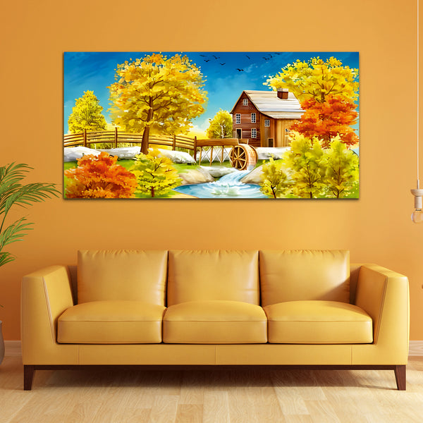 Beautiful Modern Village Canvas Wall Painting & Arts