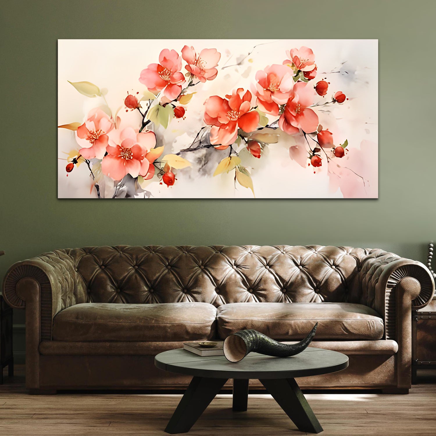 Rose Flower Blue-Grey Canvas Wall Painting