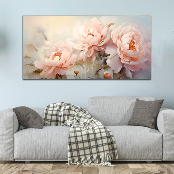 Beautiful White and Pink Canvas Wall Painting