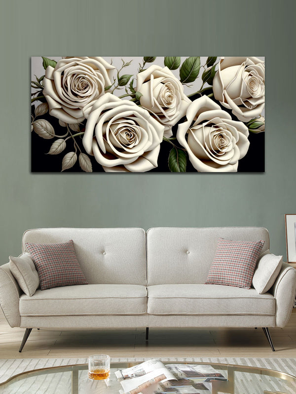 White Rose Canvas Wall Painting & Arts