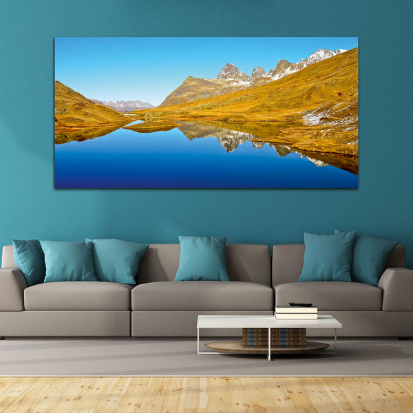 Beautiful River with Mountain Canvas Wall Painting