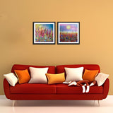 Beautiful Abstract Colorful Flower Set of 2 Wall Frames