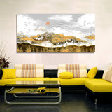 Golden Forest and Mountains Canvas Wall Painting