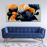 Premium Blue and Yellow Flower Canvas Wall Painting