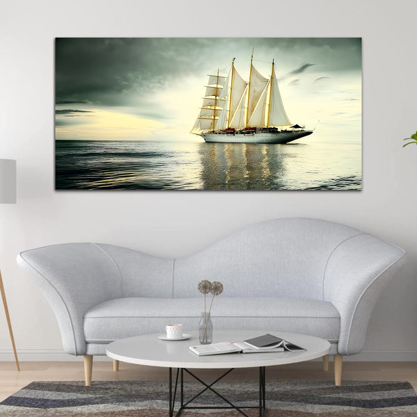 Boat & Beach Beautiful Canvas Wall Painting