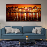 Abstract Boat & Tample Canvas Wall Painting