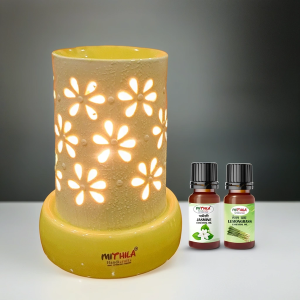 Electric Ceramic Diffuser With Aroma Oil -Cylinder